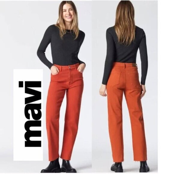 Mavi Barcelona Jeans wide leg Orange Size 26 - Picture 1 of 16